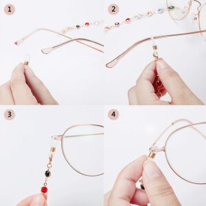 Frienda 2 Pieces Eyeglass Chains for Women Colorful Beaded Sunglasses Chain, Reading Eyeglasses Holder Strap Cords Lanyards (Bead)