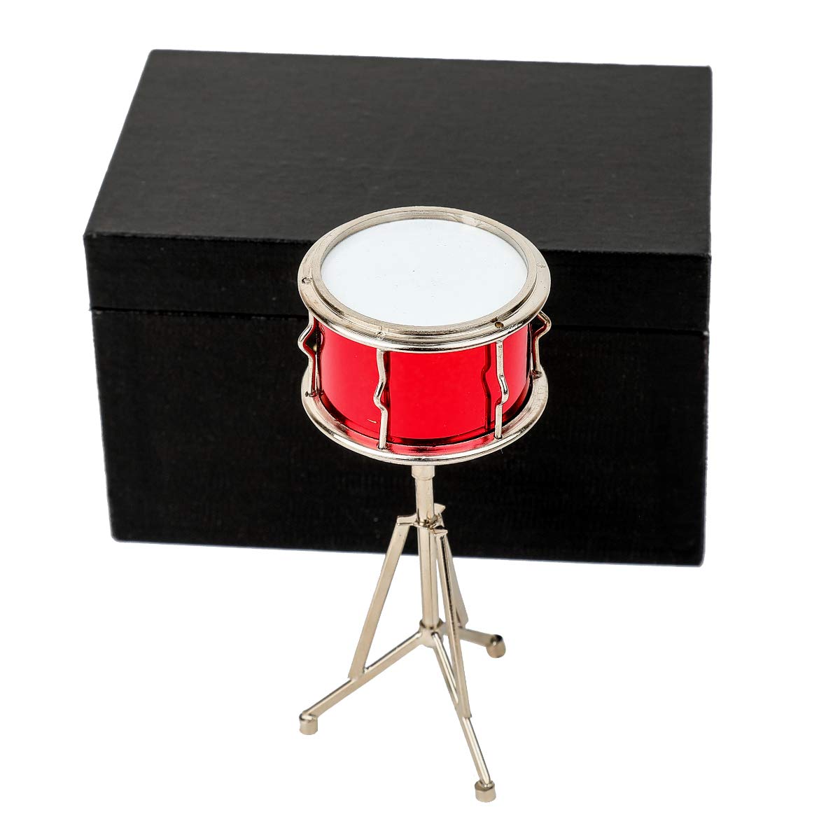 Seawoo Miniature Snare Drum with Case Mini Percussion Musical Instrument Mini Snare Drum Miniature Dollhouse Model Christmas Ornament and Gift (Snare Drum)