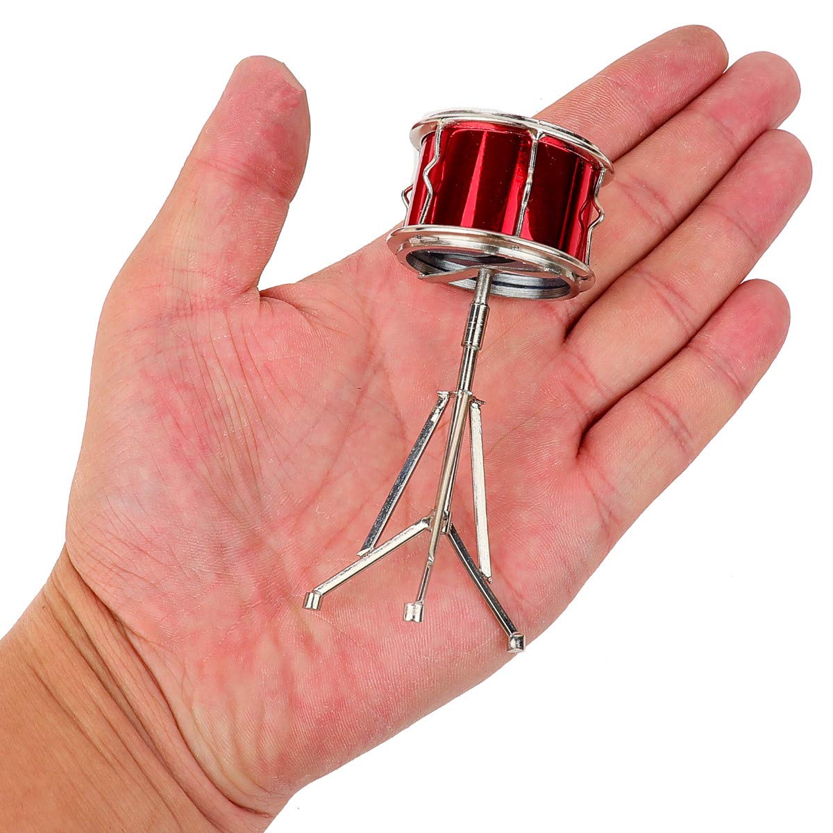 Seawoo Miniature Snare Drum with Case Mini Percussion Musical Instrument Mini Snare Drum Miniature Dollhouse Model Christmas Ornament and Gift (Snare Drum)