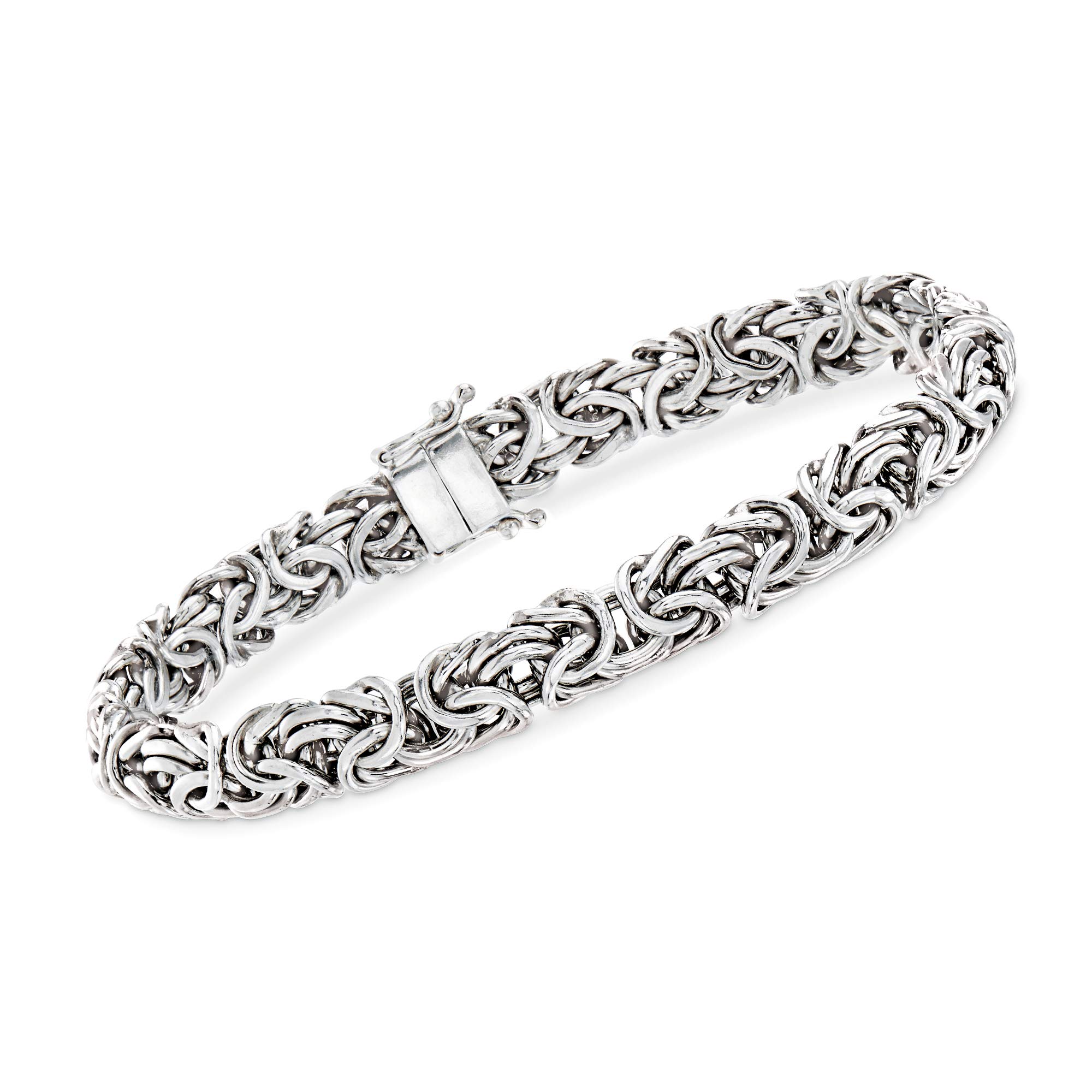 Ross-Simons Sterling Silver Byzantine Bracelet With Magnetic Clasp. 7 inches