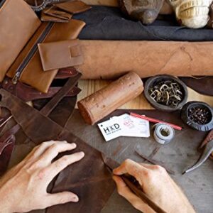 Hide & Drink, Business Push Card Holder, Minimalist Cash Organizer Handmade from Full Grain Leather - Bourbon Brown