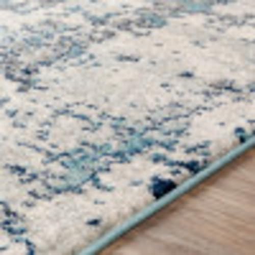 Livabliss Arti Modern Abstract Area Rug,6'7" x 9',Dark Blue/Aqua