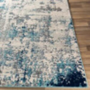 Livabliss Arti Modern Abstract Area Rug,6'7" x 9',Dark Blue/Aqua