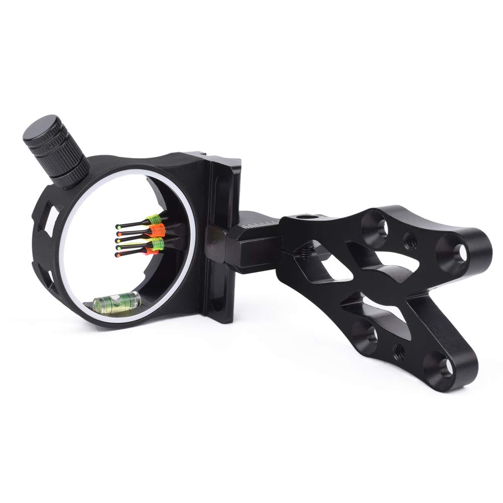 GPP 5 Pin Bow Sight - .029 Fiber, Brass Pin, Aluminum Machined - Right and Left Handed,with LED Sight Light