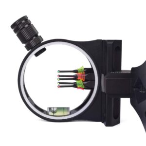 GPP 5 Pin Bow Sight - .029 Fiber, Brass Pin, Aluminum Machined - Right and Left Handed,with LED Sight Light