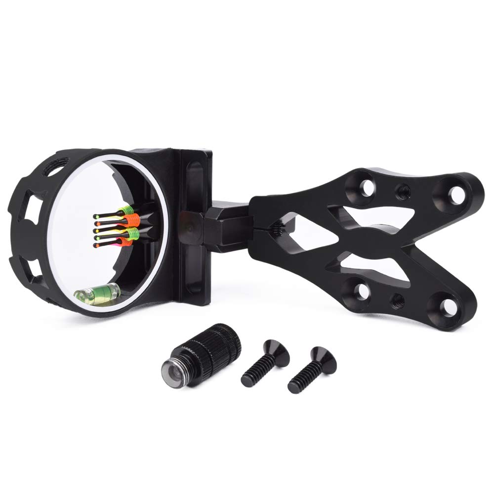 GPP 5 Pin Bow Sight - .029 Fiber, Brass Pin, Aluminum Machined - Right and Left Handed,with LED Sight Light