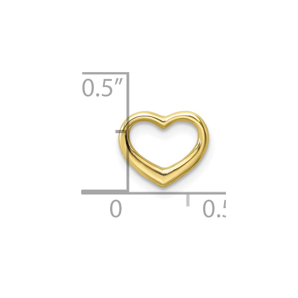 10K Yellow Gold Small Charm Pendant, Mini Floating Heart, High Polish