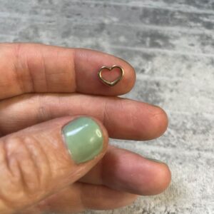 10K Yellow Gold Small Charm Pendant, Mini Floating Heart, High Polish