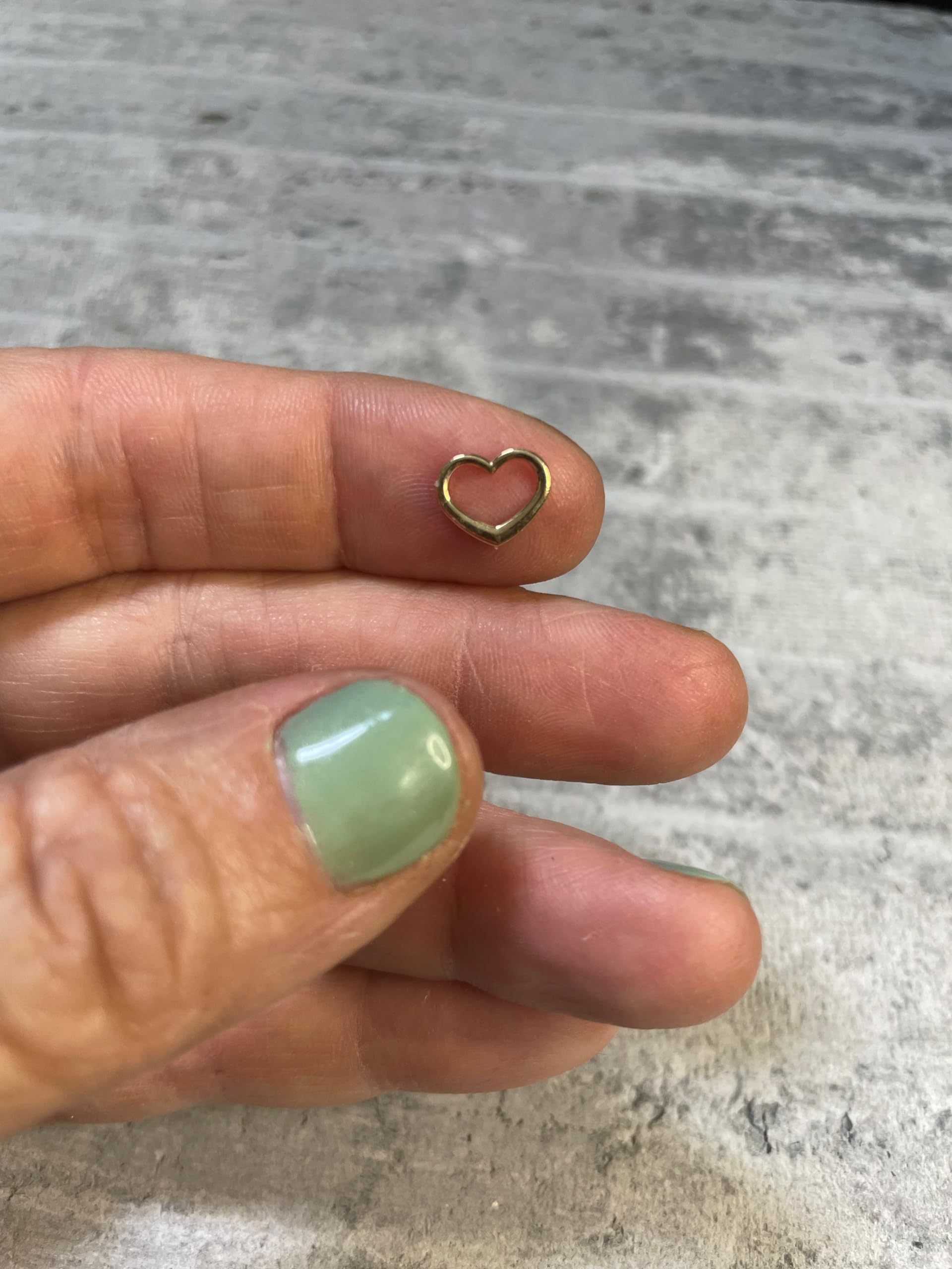 10K Yellow Gold Small Charm Pendant, Mini Floating Heart, High Polish