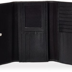 Timberland Leather RFID Flap Wallet Clutch Organizer, Black (Pebble)