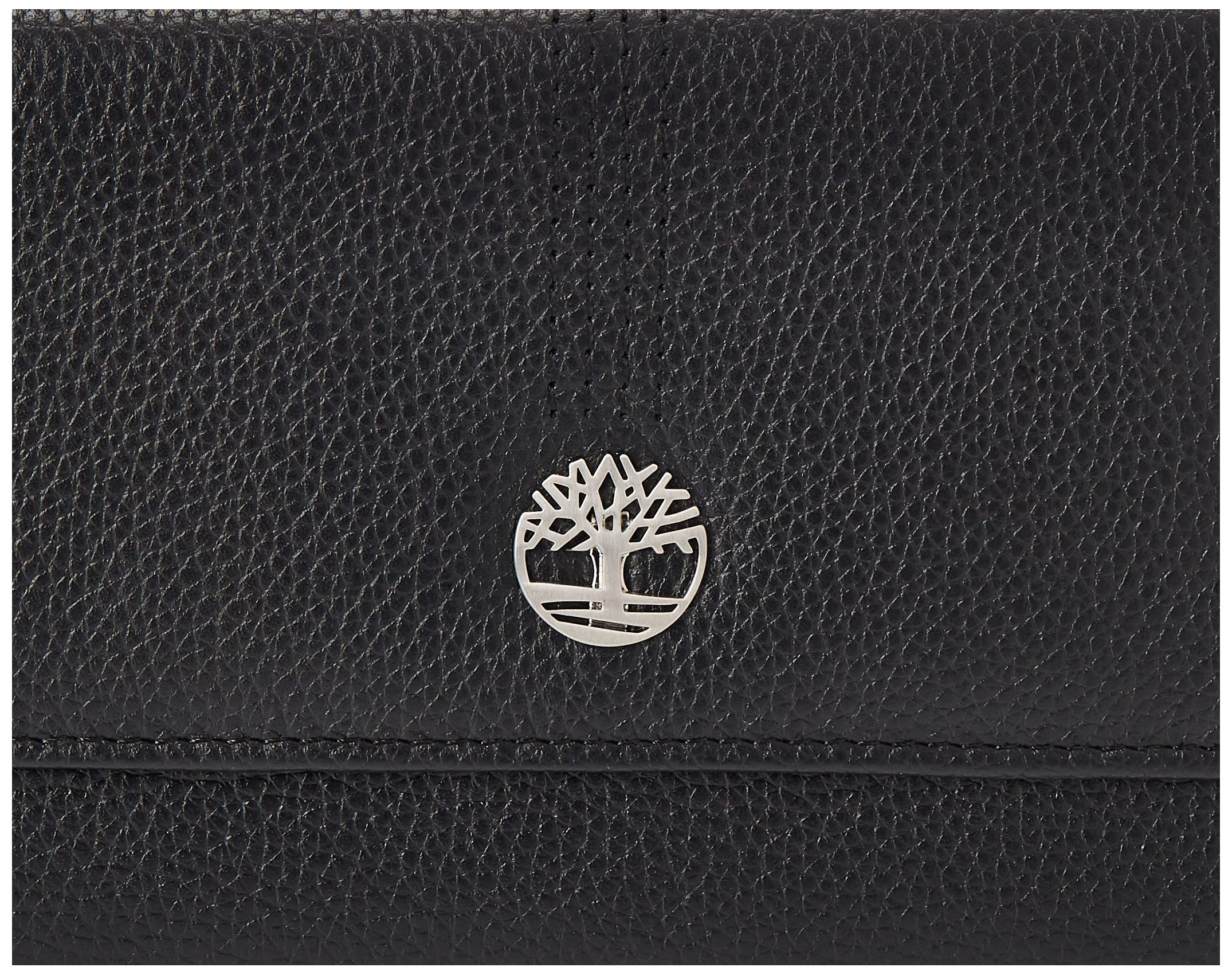 Timberland Leather RFID Flap Wallet Clutch Organizer, Black (Pebble)