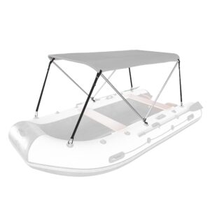 DoCred Foldable Bimini Top Boat Cover Canopy Cover 2Bow Bimini Top(63" L 39‘’-55‘’ W 43.3" H) Suitable for Boats of 3.2-4.5 FT