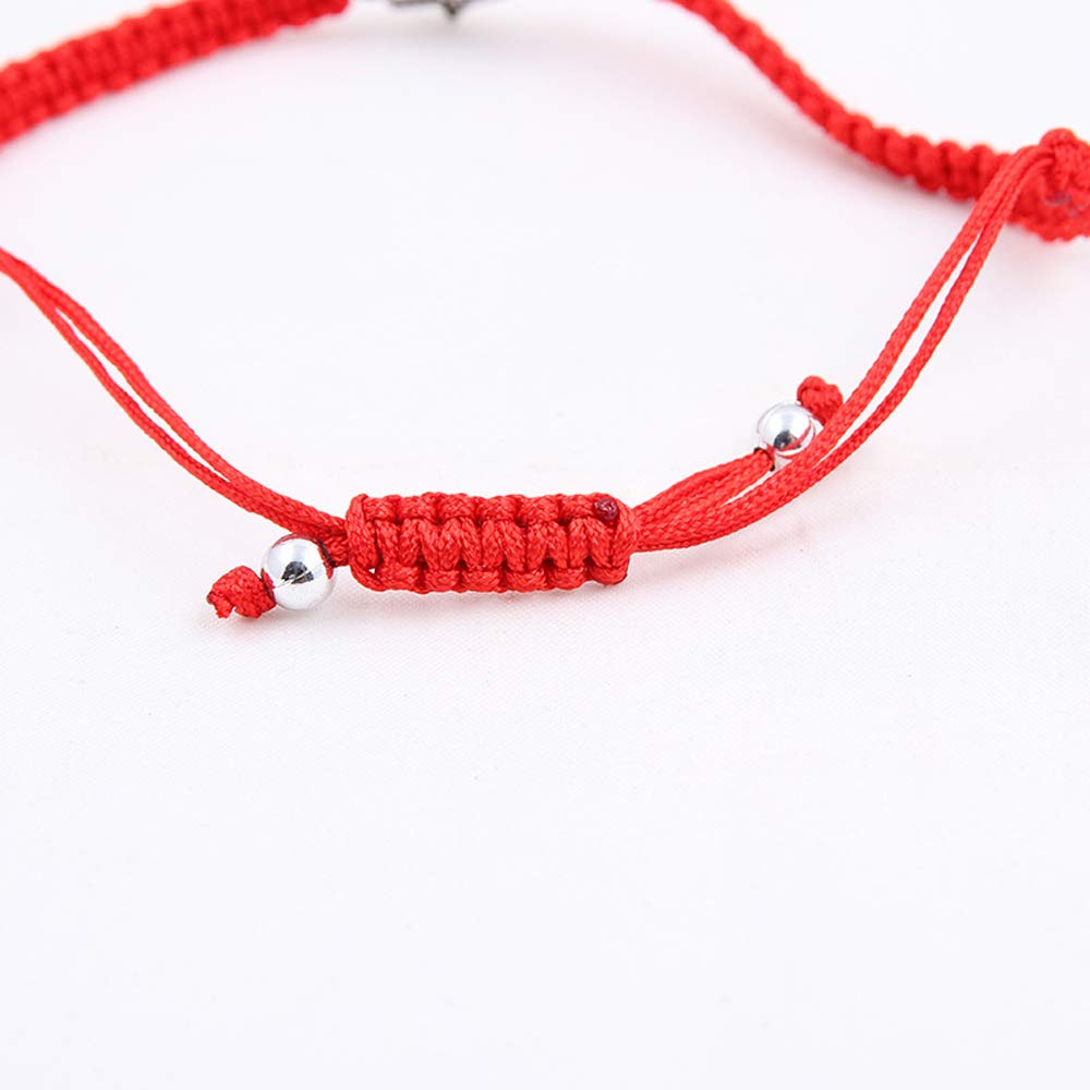 MENGLINA Unisex Handmade Braided Rope Lucky Red String Bracelet Hamsa Evil Eye Charm Bracelet for Women Peaceful Adjustable Couple Bracelets