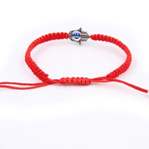 MENGLINA Unisex Handmade Braided Rope Lucky Red String Bracelet Hamsa Evil Eye Charm Bracelet for Women Peaceful Adjustable Couple Bracelets