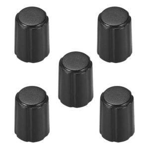 uxcell 5pcs, 4x6mm D Type Potentiometer Control Knobs for Electric Guitar Volume Tone Knobs Black