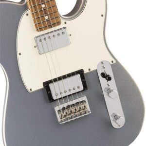 Fender Player Telecaster HH Electric Guitar, with 2-Year Warranty, Silver, Pau Ferro Fingerboard