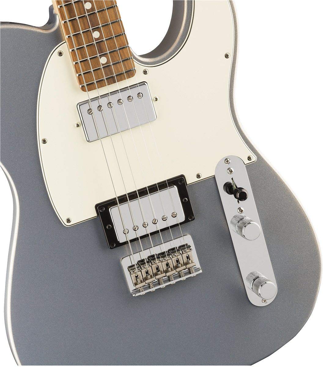 Fender Player Telecaster HH Electric Guitar, with 2-Year Warranty, Silver, Pau Ferro Fingerboard