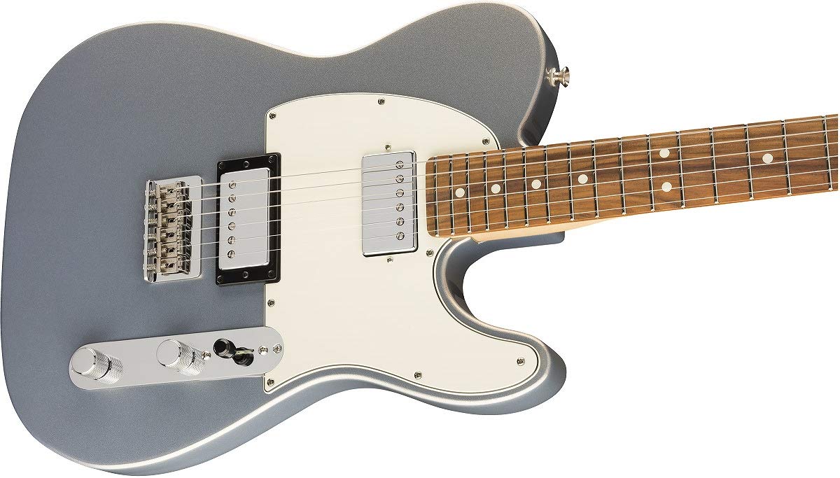 Fender Player Telecaster HH Electric Guitar, with 2-Year Warranty, Silver, Pau Ferro Fingerboard