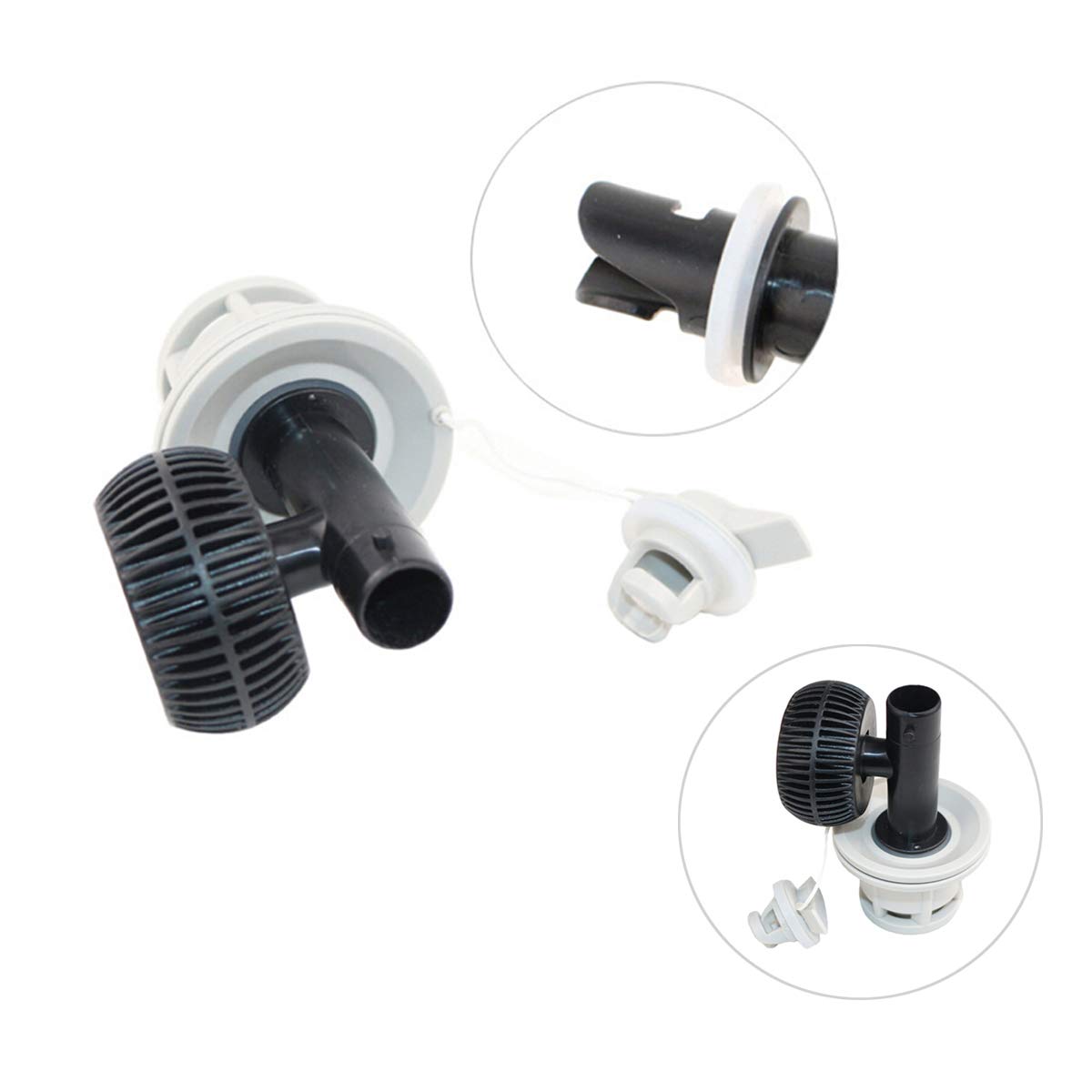 Black Air Thermometer Pressure Gauge Valve Connector for Inflatable Kayak Raft Boat Surfing PVC & Iron & Copper