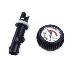 Black Air Thermometer Pressure Gauge Valve Connector for Inflatable Kayak Raft Boat Surfing PVC & Iron & Copper