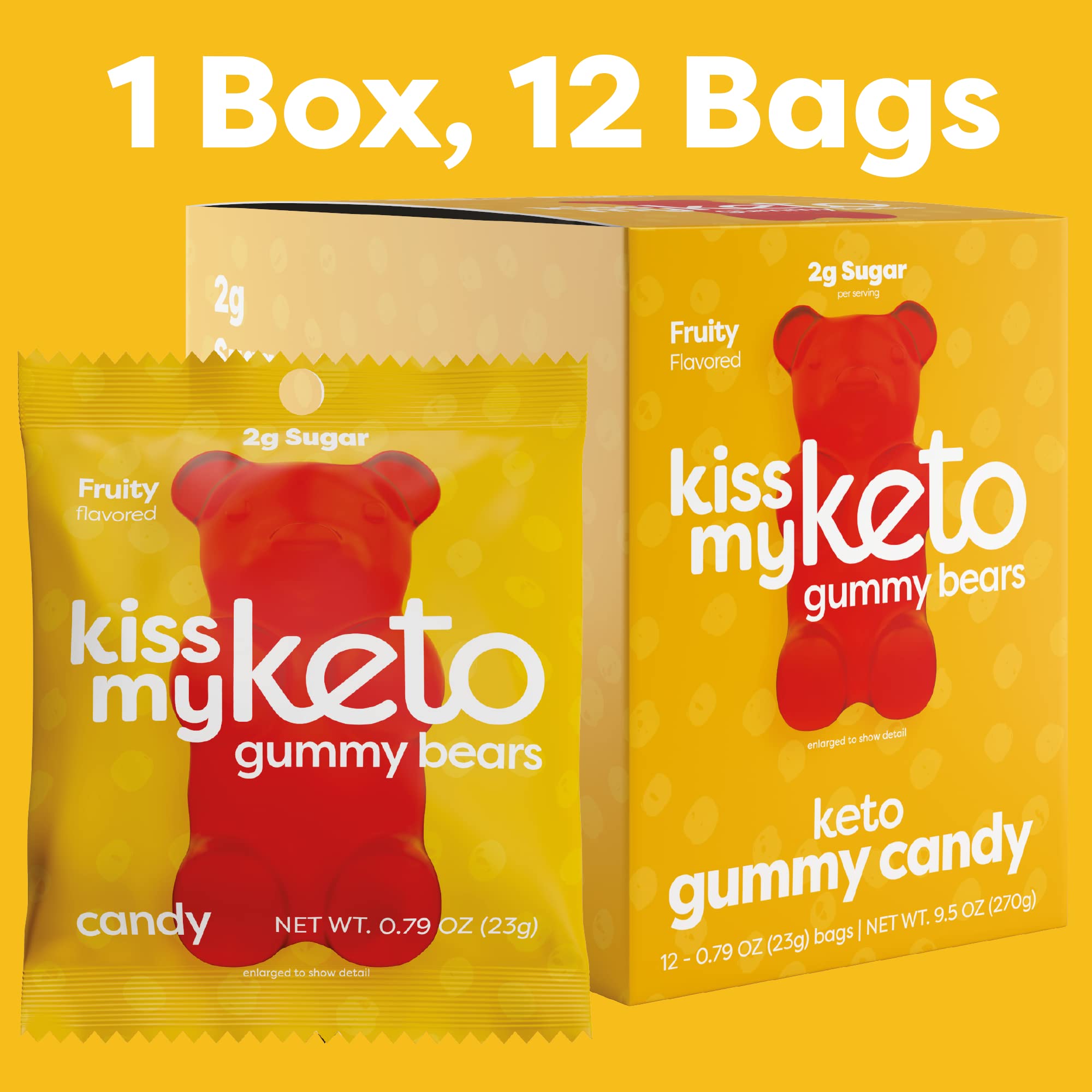 Kiss My Keto Gummies Candy – Low Carb Candy Gummy Bears, Keto Snack Pack – Healthy Candy Gummys – Sugar Free Gummy Bears, Keto Gummy Bear Candy – Keto Gummy Bears (12-pack)