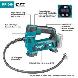 Makita MP100DWRX1 12V Max CXT Lithium-Ion Cordless Inflator Kit (2.0Ah)