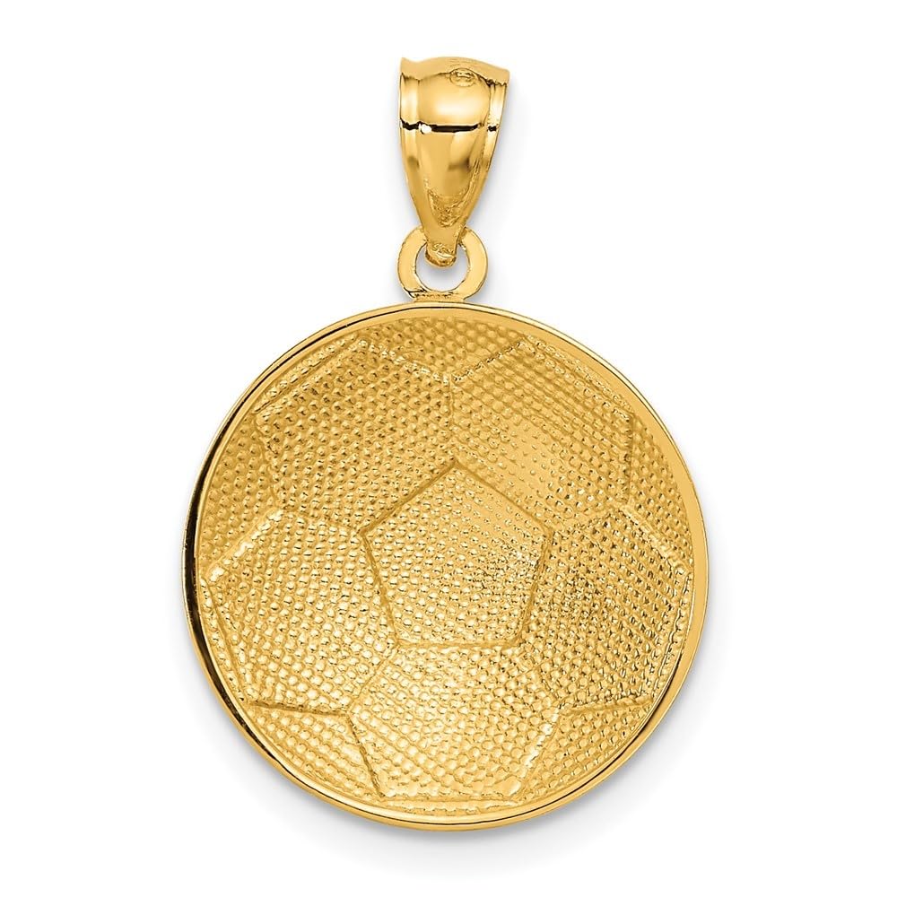 Diamond2Deal 14k Yellow Gold Soccer Ball Pendant (L- 24 mm W- 17 mm)