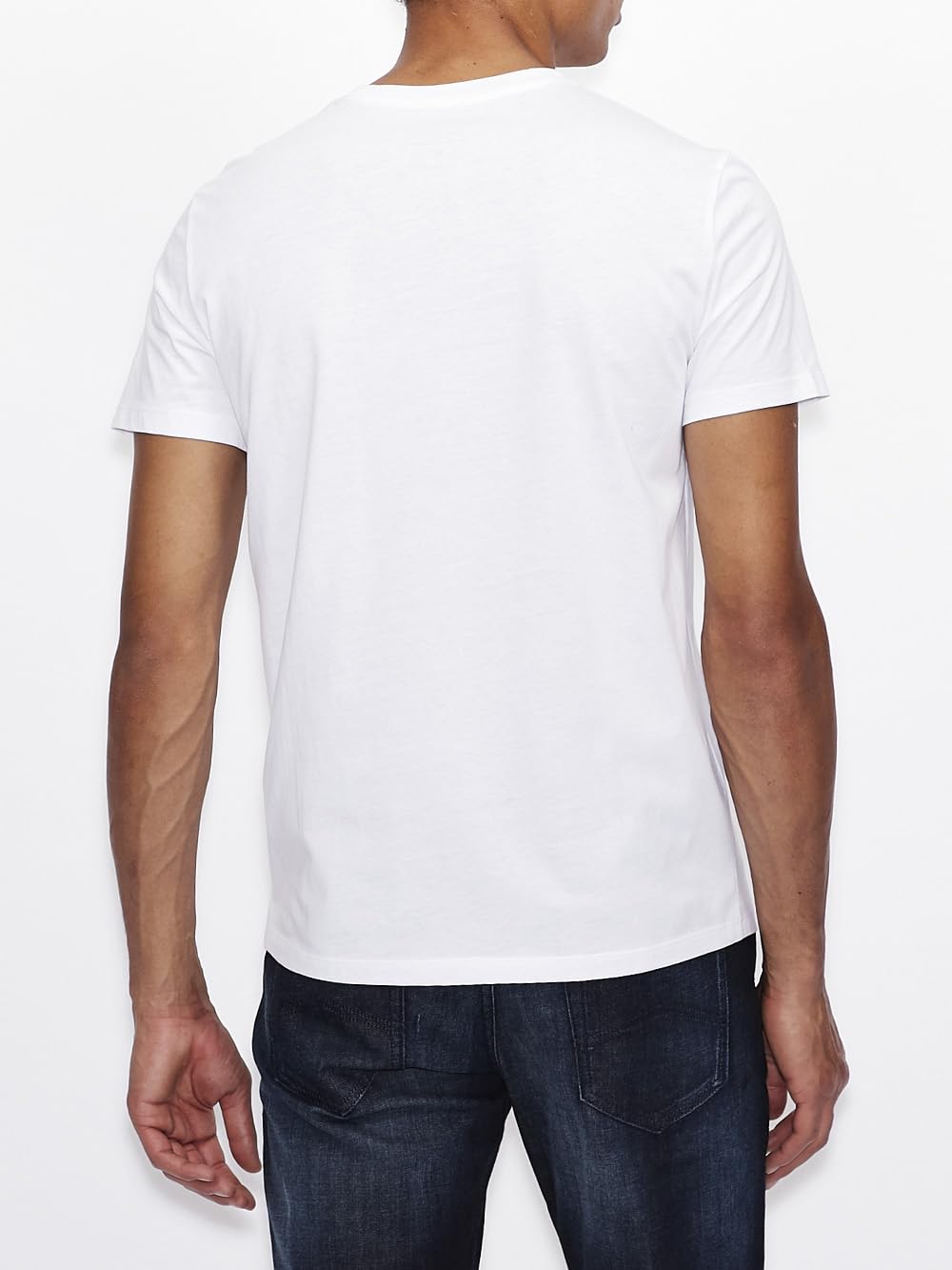 A｜X ARMANI EXCHANGE Men's Short Sleeve Milan New York Logo Crew Neck T-Shirt, White, L