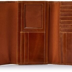 Timberland Women's Leather RFID Flap Wallet Clutch Organizer, Cognac (Buff Apache), One Size