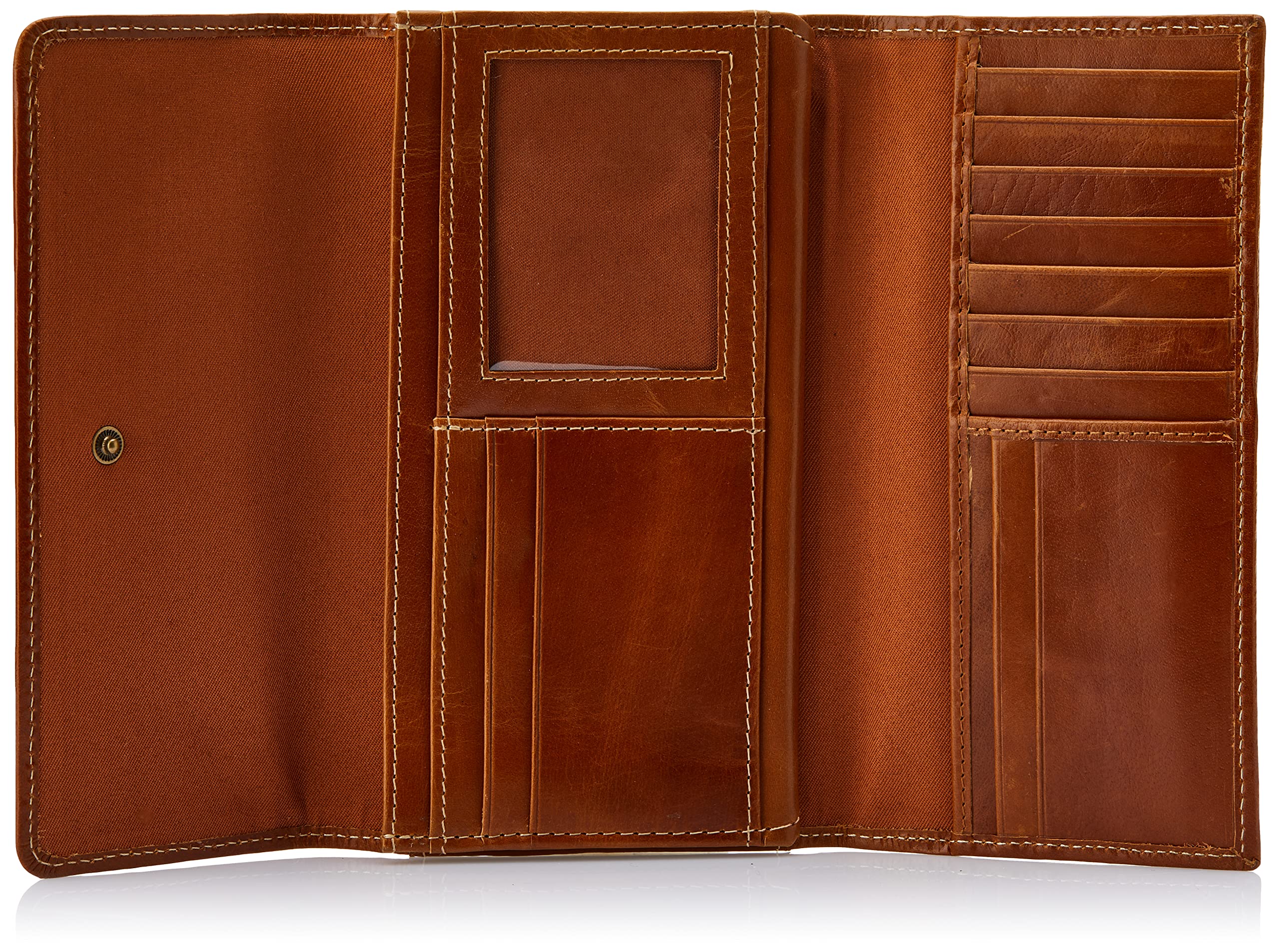 Timberland Women's Leather RFID Flap Wallet Clutch Organizer, Cognac (Buff Apache), One Size