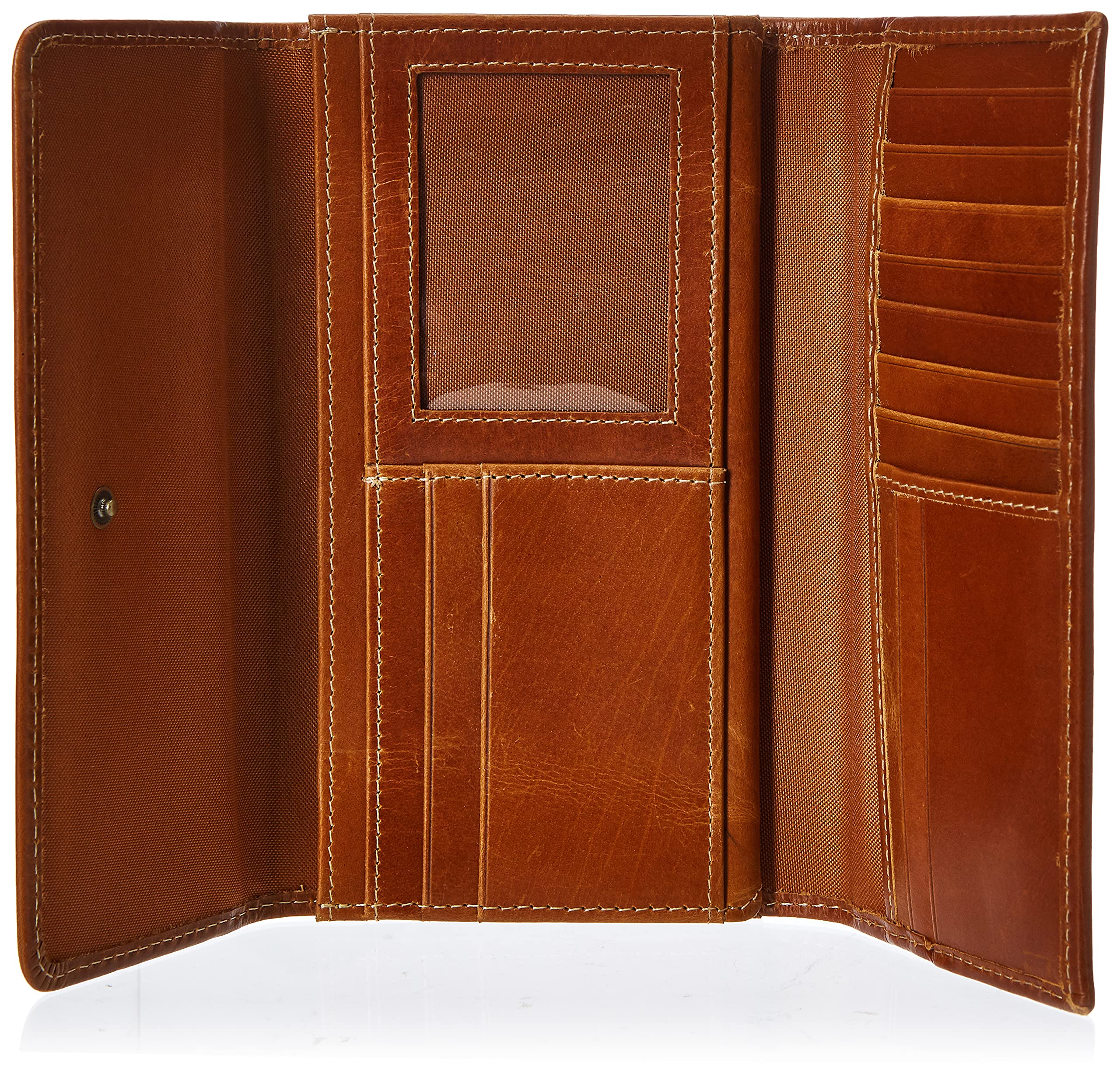 Timberland Women's Leather RFID Flap Wallet Clutch Organizer, Cognac (Buff Apache), One Size