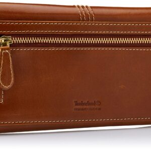 Timberland Women's Leather RFID Flap Wallet Clutch Organizer, Cognac (Buff Apache), One Size