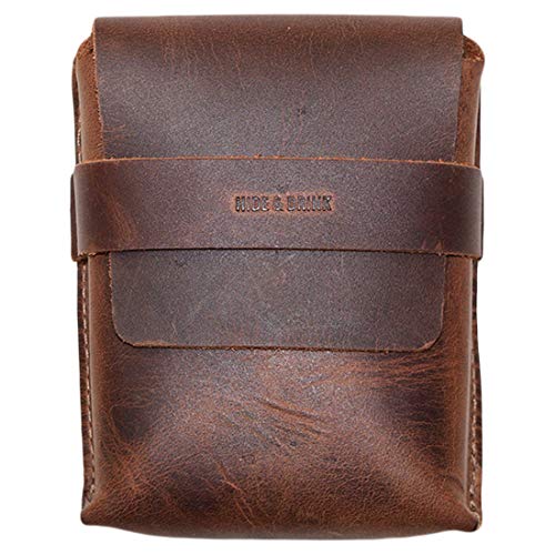 Hide & Drink, Card Organizer Pouch, Holds Up to 12 Cards Plus Folded Bills, Coin Holder, Vintage Case, Stylish Accessories, Full Grain Leather, Handmade, Bourbon Brown