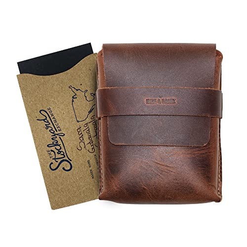 Hide & Drink, Card Organizer Pouch, Holds Up to 12 Cards Plus Folded Bills, Coin Holder, Vintage Case, Stylish Accessories, Full Grain Leather, Handmade, Bourbon Brown