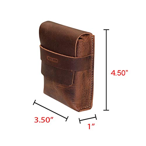 Hide & Drink, Card Organizer Pouch, Holds Up to 12 Cards Plus Folded Bills, Coin Holder, Vintage Case, Stylish Accessories, Full Grain Leather, Handmade, Bourbon Brown