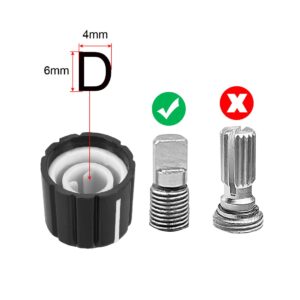 uxcell 10pcs Potentiometer Control Knobs for Electric Guitar Volume Tone Knobs Black D Type 4x6mm