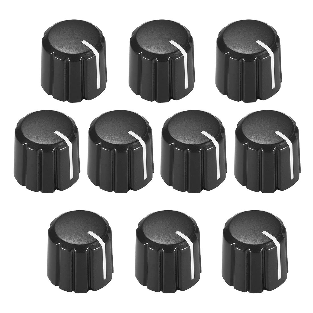 uxcell 10pcs Potentiometer Control Knobs for Electric Guitar Volume Tone Knobs Black D Type 4x6mm