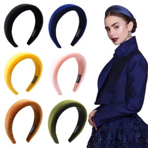 Ivyu Headbands Women Hair Head Bands - 6 Pcs Diademas Para Mujer De Moda Accessories Velvet Padded Head Bands Cute Beauty Fashion Hairbands Girls Vintage Thick Hair Bands