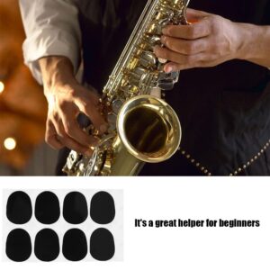 Fafeims 8Pcs Mouthpiece Patch Cushion Rubber Sax Mouthpiece Pad Cushion for Soprano Alto Tenor Saxophone Clarinet (Black 0.5mm Big Oval)