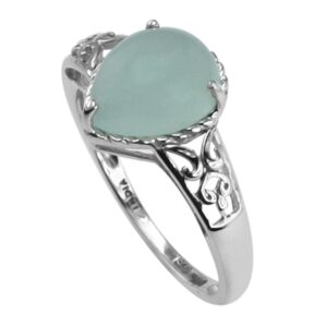 sgl milky aquamarine 2.45 carat solitaire ring for women 925 sterling silver wedding jewelry for women