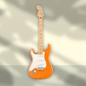 Fender Player Stratocaster SSS Electric Guitar, Capri Orange, Maple Fingerboard, Left-Handed