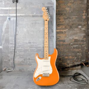 Fender Player Stratocaster SSS Electric Guitar, Capri Orange, Maple Fingerboard, Left-Handed