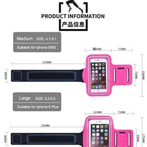 Tram Water Resistant Arm Band for Running, Hiking and Walking Fits iPhone X/XR/Xs Max 8 7 6/6s Plus. Also Samsung Galaxy S9 + S8/S7/S6 (Black, 4.7)