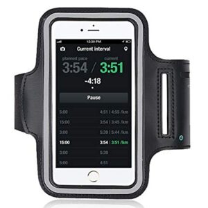 Tram Water Resistant Arm Band for Running, Hiking and Walking Fits iPhone X/XR/Xs Max 8 7 6/6s Plus. Also Samsung Galaxy S9 + S8/S7/S6 (Black, 4.7)