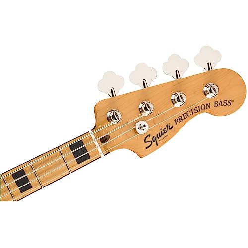 Fender Squier Classic Vibe 70s Precision Bass, Black, Maple Fingerboard, Full Size, 4 String Electric Bass Guitar