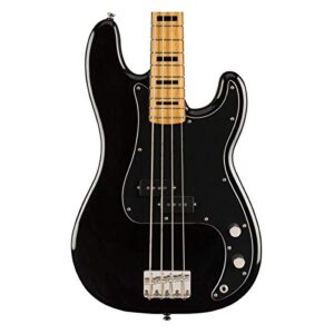 Fender Squier Classic Vibe 70s Precision Bass, Black, Maple Fingerboard, Full Size, 4 String Electric Bass Guitar