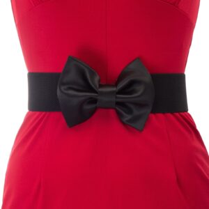 grace karin wide dress waist belts with large bow-knot (2xl,black 775)