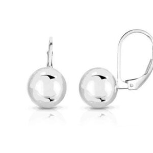 Verona Jewelers 925 Sterling Silver Leaverback Earring with Ball Beads | 6MM, 8MM, 10MM, 12MM