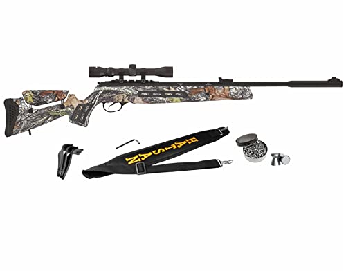 Hatsan Mod 125 Sniper Camo .22 Cal 1250 FPS / 33 FPE - Vortex Piston Break Barrel Air Rifle 22 Caliber + 3-9×40 Scope, Adjustable Cheek Piece & QuietEnergy QE air Gun + Wearable4U 250x Pellets Bundle