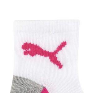 PUMA unisex baby 6 Pack Infant Anklet Socks, White/Bright, 12-24 Months US